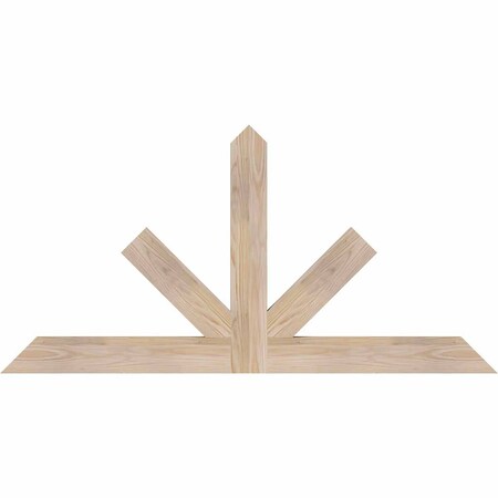 Ekena Millwork Saratoga Smooth Timber Gable Bracket, Douglas Fir, 48"W x 24"H x 1 1/2"D x 3 1/2"F, 12/12 Pitch GBW048X24X0204SAR00SDF